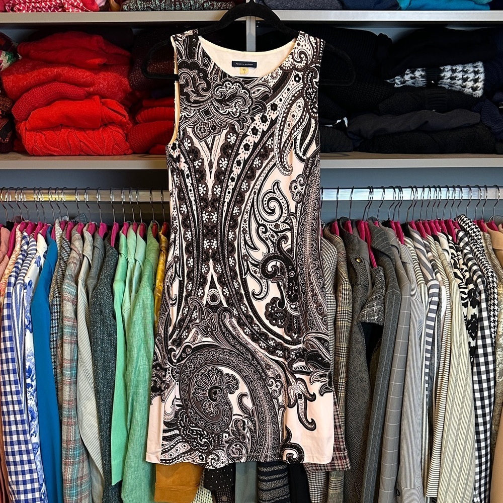 Tommy Hilfiger pink/brown print sleeveless dress size 2